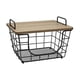 thumbnail image 1 of Cesta rectangular apilable de metal con tapa de , color negro antiguo, 1 of 3