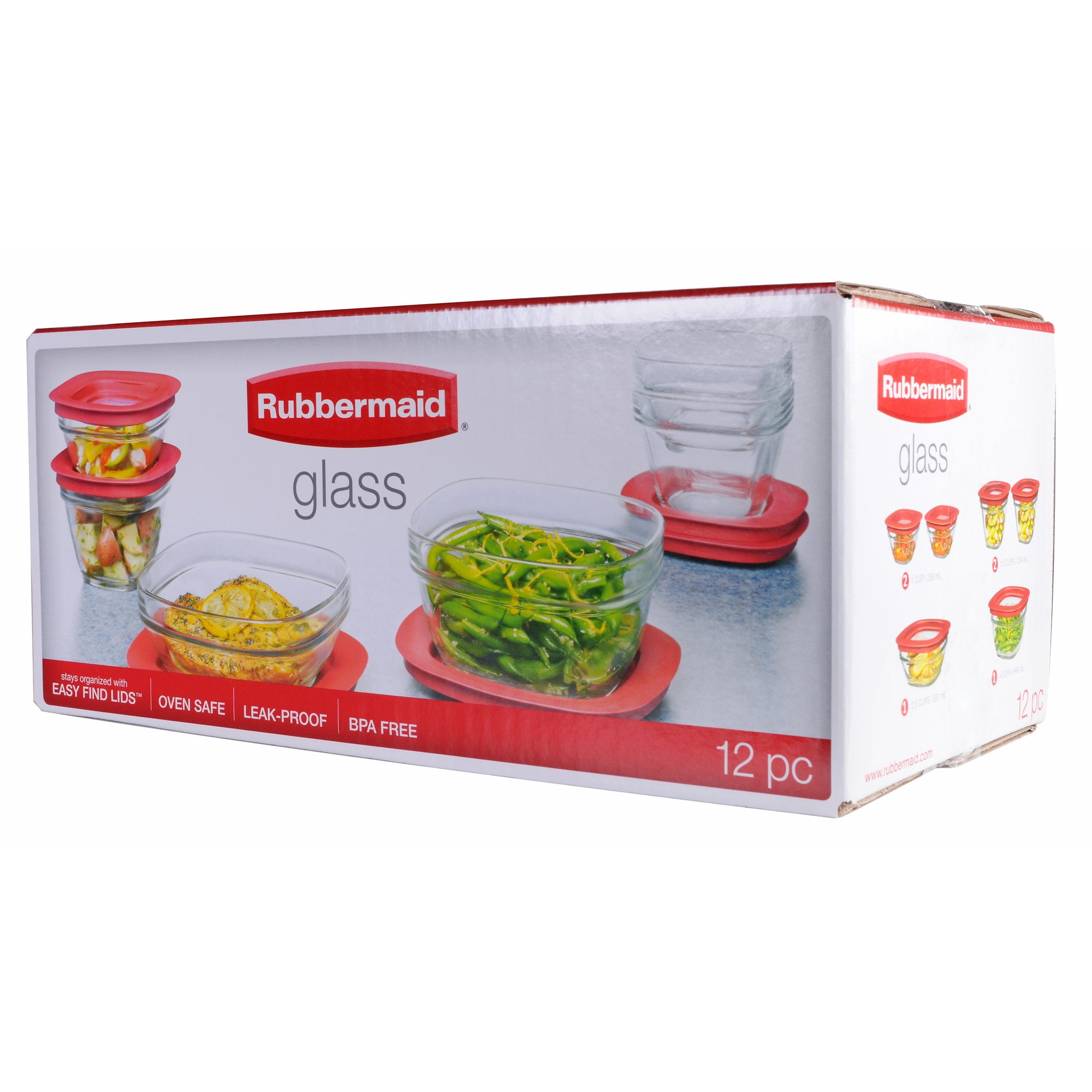Rubbermaid 12 Pc Glass Food Storage Set Com