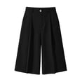 thumbnail image 7 of Karymi Biker Shorts Women High Waist Bermuda Shorts, Pleated Wide Leg Dressy Shorts with Pockets, Casual Tailored Knee-Length Suit Shorts Running Shorts for Women, 7 of 7