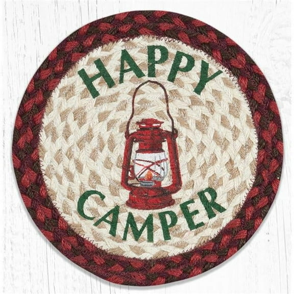Capitol Importing 80-417HC 10 x 10 in. Happy Camper Printed Trivet Round Rug