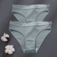 thumbnail image 3 of Bragas de algodón de M-XXL para mujer, ropa interior Sexy de tiro bajo, con cinturón y letras, lencería íntima de talla grande, 2 unids/set, 3 of 5