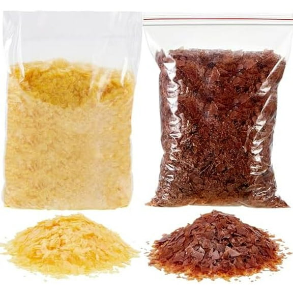 35 oz Shellac Flakes Finish Shellac for Home Wood Craft Decoration Household Painting Supplies, Light Yellow and Dark Purple$$