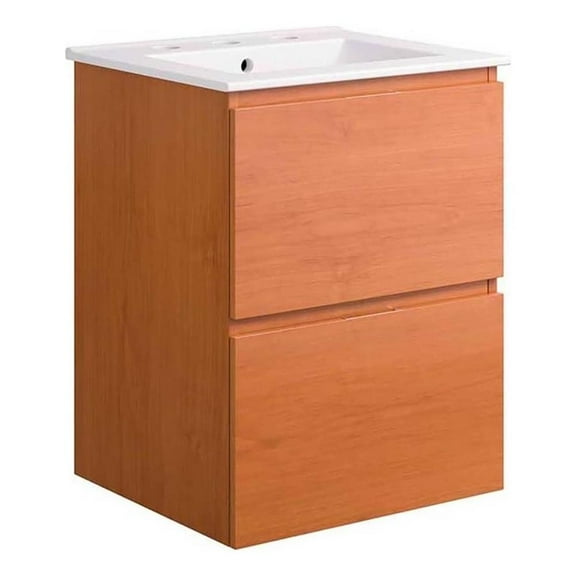 Modway Scenic Bathroom Vanity in Cherry White