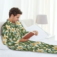 thumbnail image 6 of Lsque Lilies Flowers Pattern Long Sleeve Pajama Set for Men - Soft 2-Piece Sleepwear and Loungewear Set with Pockets, Comfy Nightwear-XX-Large, 6 of 7