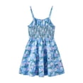 thumbnail image 5 of Sleeveless Summer Dresses Girls Spaghetti Strap Floral Vacation Tiered Dresses Casual Going Out Beach Outfits Blue, 10 Years, 5 of 6
