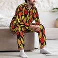 thumbnail image 7 of Susaid Autumn With Leaves Print Men's Long Sleeve Pajama Set, Two-Piece Button-Down Loungewear PJs Set, Comfortable Sleepwear for Relaxation-Large, 7 of 7