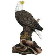 Decorative Bald Eagle Statue for American Patriotic 4th of July Decorations or Office Library Decor by Home 'n Gifts