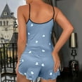thumbnail image 4 of Tnhcen Women's Summer Thin Strap Tank Shorts Sleepwear Set Heart Print Two-Piece Pajama with Elastic Waist for S to 3XL, 4 of 4