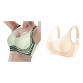 thumbnail image 1 of 2 Pack(Green 1PCS & Beige 1PCS) Multipack Women's Comfortable and Transparent Shoulder Strap Cordless Backless Bra's Spongeless with Convertible Shoulder Straps, 1 of 7