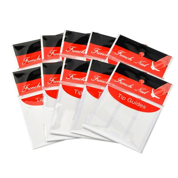 BRIGHTFUFU 10 hojas de guías de puntas de uñas pegatinas de uñas pegatinas de manicura tiras de pegatinas de línea de uñas (3 en 1)