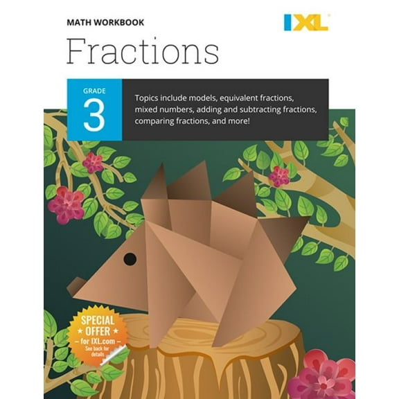 Pre-Owned IXL Math Workbook: Grade 3 Fractions Paperback