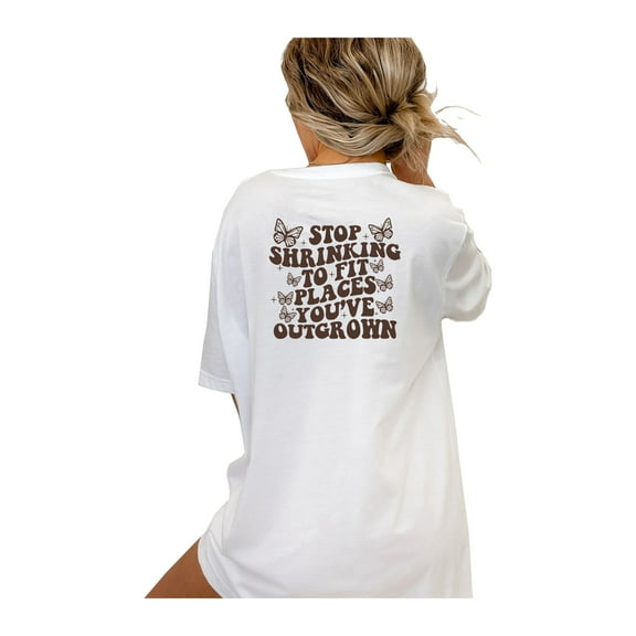 Trenz Shirt Company Stop Shrinking Ladies Short Sleeve T-Shirt-White-3XL