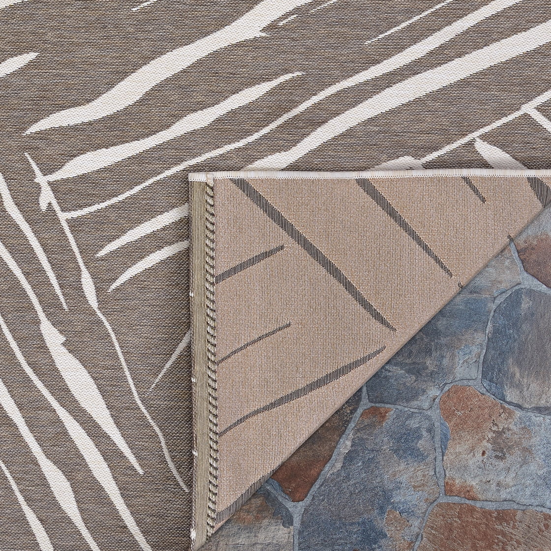 Couristan Dolce Parquet 8'1" x 11'2" Mocha Outdoor Rug