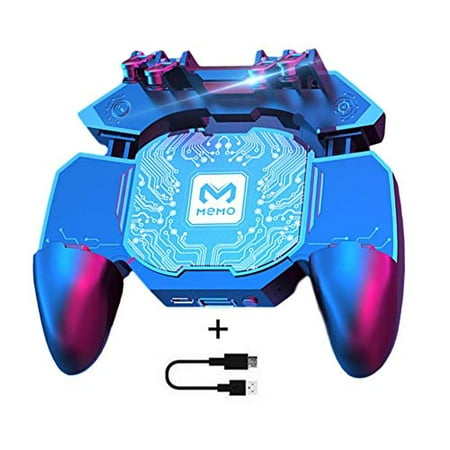PUBG Mobile Controller Semiconductor Fast Cooling Phone 4 Trigger 6 Finger Operation - L1R1 / L2R2 for iPhone, Samsung, Oneplus, Pixel, Compatible with Call of Duty Mobile/Fortnite, Powered by USB C