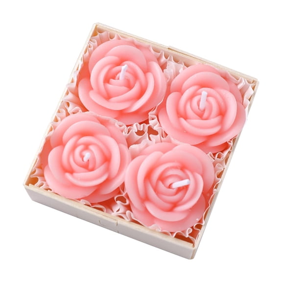 Aooww Peony Candles Candles Wax Play Candles Romantic Dripping Candle For Valentines Couples Weddings Home Decor 4Pcs Flowers Soy Wax, Romantic Home Gift Set,Pink