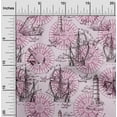 thumbnail image 2 of oneOone Cotton Silk Purple Fabric Nautical Prints Sewing Material Print Fabric By The Yard 42 Inch Wide, 2 of 4