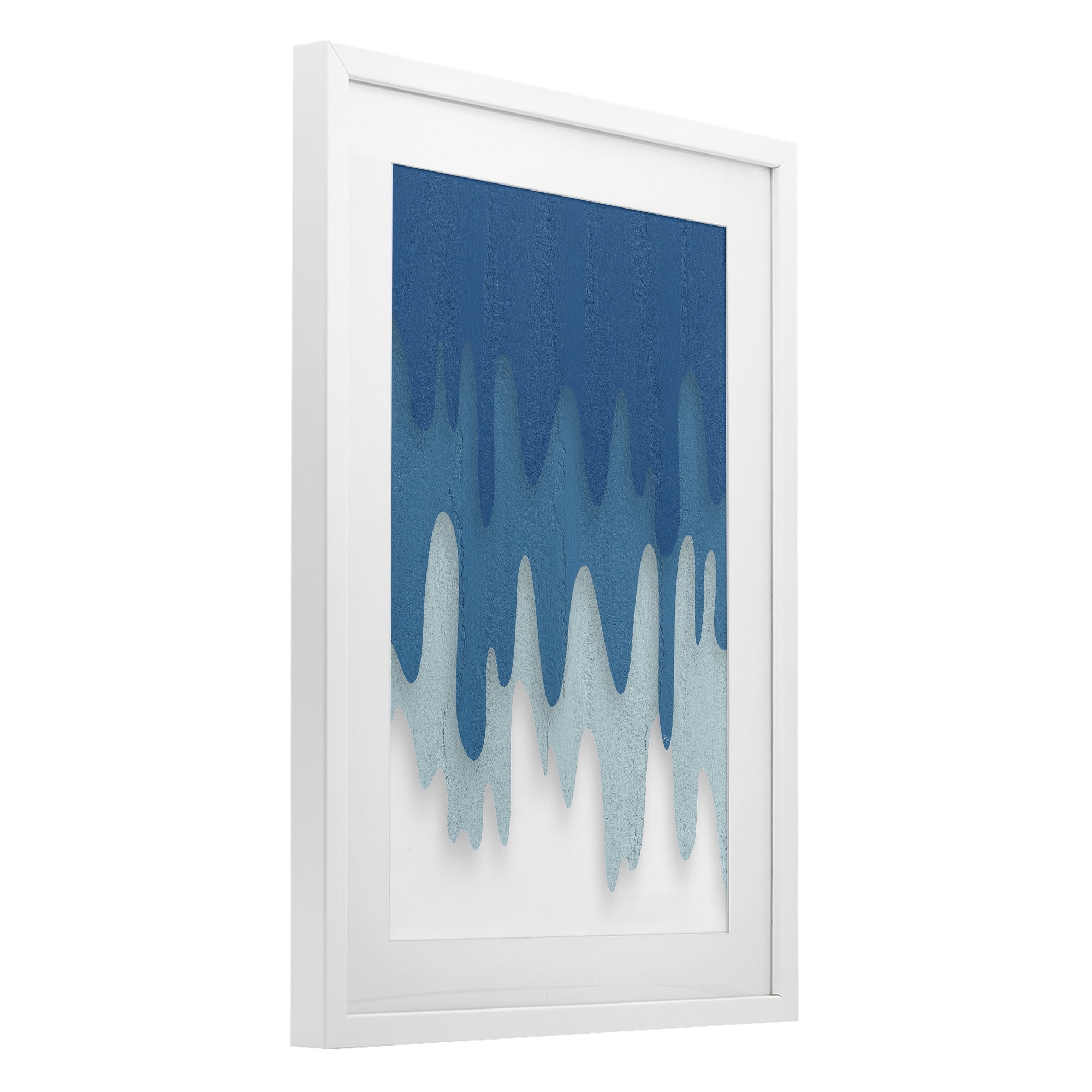Stupell Industries Water Wave Fluid Contour White Framed Print Under Glass, design by Martina Pavlova