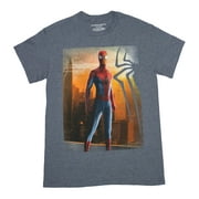 Spider-man Mens T-Shirt - Cityscape Standing Spidey (2X-Large)