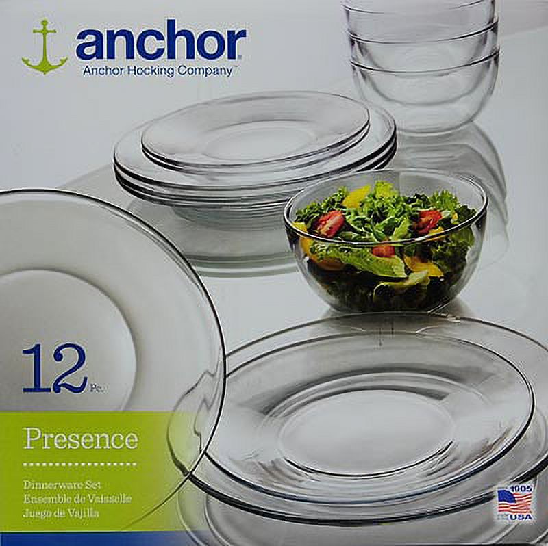 Anchor Hocking Clear Presence Clear Glass Dinnerware Set, 12 Piece - image 2 of 4