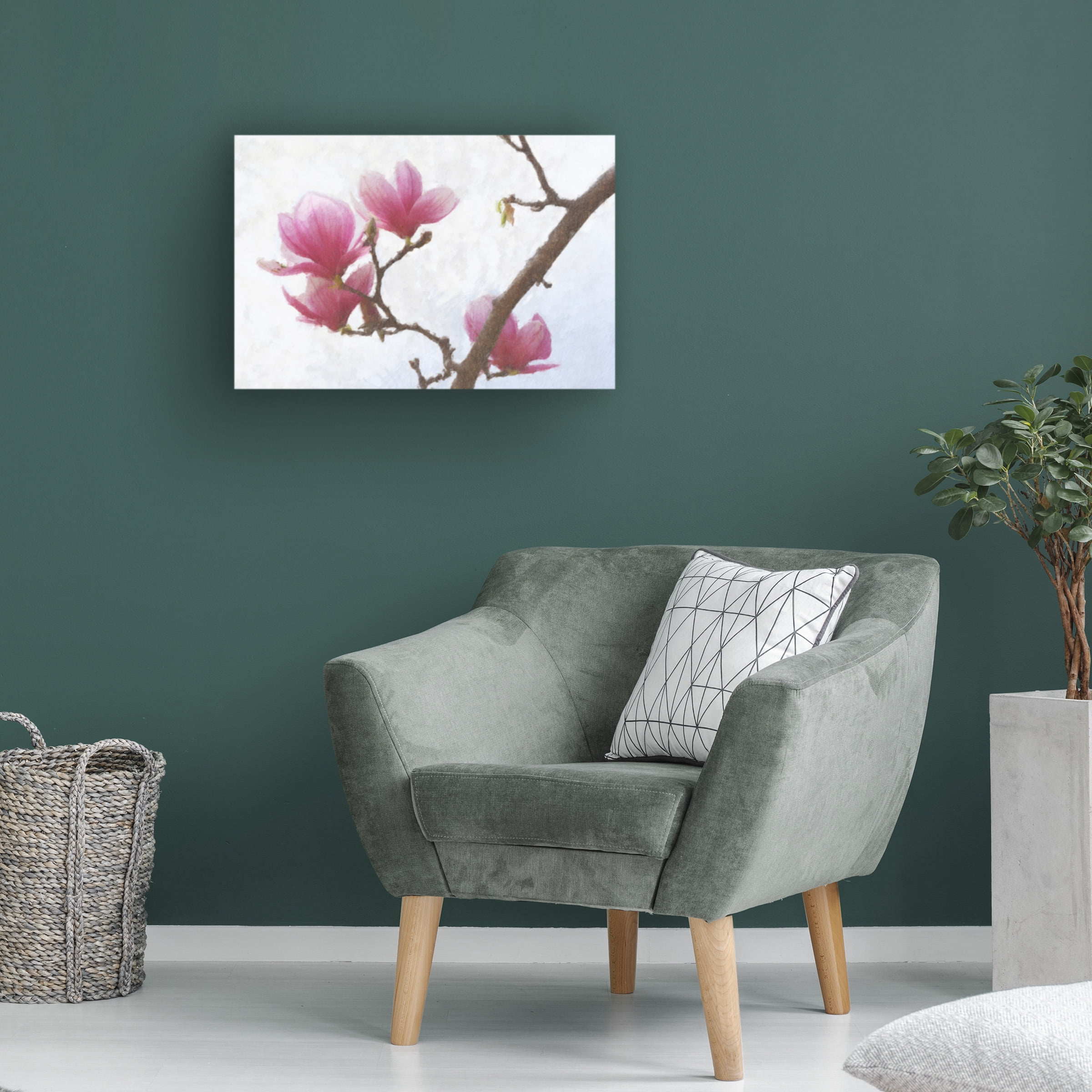 Chris Vest 'Painted Magnolias I' Canvas Art