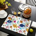 thumbnail image 4 of Starfish Coral Ocean Inspired Table Mats, Heat Resistant Flax Fabric, Machine Washable and Wrinkle Free Nautical Placemats for Summer Seaside Dining Table, Set of 4, 4 of 6