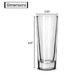 thumbnail image 2 of LAV Clear 10.25 Ounce Drinking Glasses | Tall and Narrow Design, 6.5” x 2.25” – Thick and Durable – Heavy Base – Dishwasher Safe – For Water, Juice, Soda, or Cocktails – Set of 6 Clear Glass Tumblers, 2 of 7
