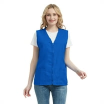TOPTIE Adult Volunteer Activity Vest Supermarket Uniform Vests Clerk Workwear-Royal Blue-L