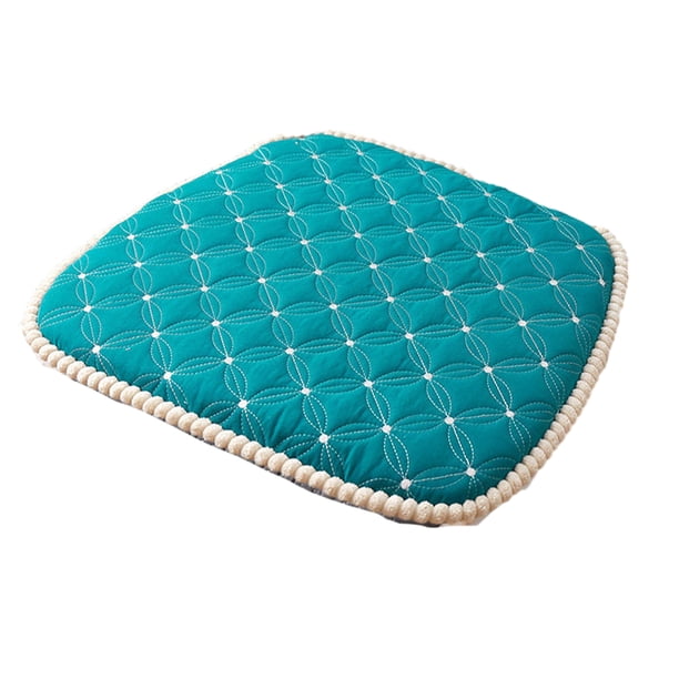 Kearding Cojín para silla desmontable y lavable, 2 bolsas, algodón con memoria de resiliencia lenta para estar sentado durante mucho tiempo, Decoración del hogar Círculo Azul Pavo Real