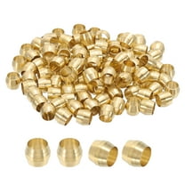 Uxcell 100Pcs Brass Compression Sleeves Ferrules, Tube OD 1/4" Compression Fittings Assortment Kit