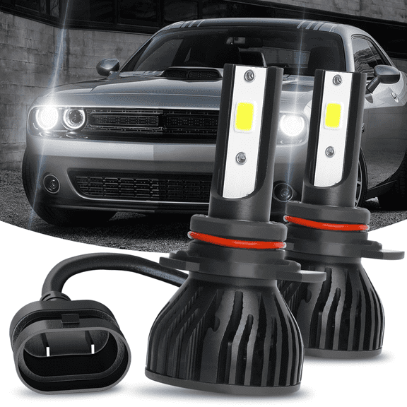 High Beam and Low Beam LED Headlight Bulb - Compatible with 2015 - 2020 Dodge Challenger 2016 2017 2018 2019