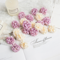 thumbnail image 3 of Gerich 50 Pcs Flower Head Hydrangea Artificial Silk Floral Wedding Party Decor Craft Light Purple, 3 of 14