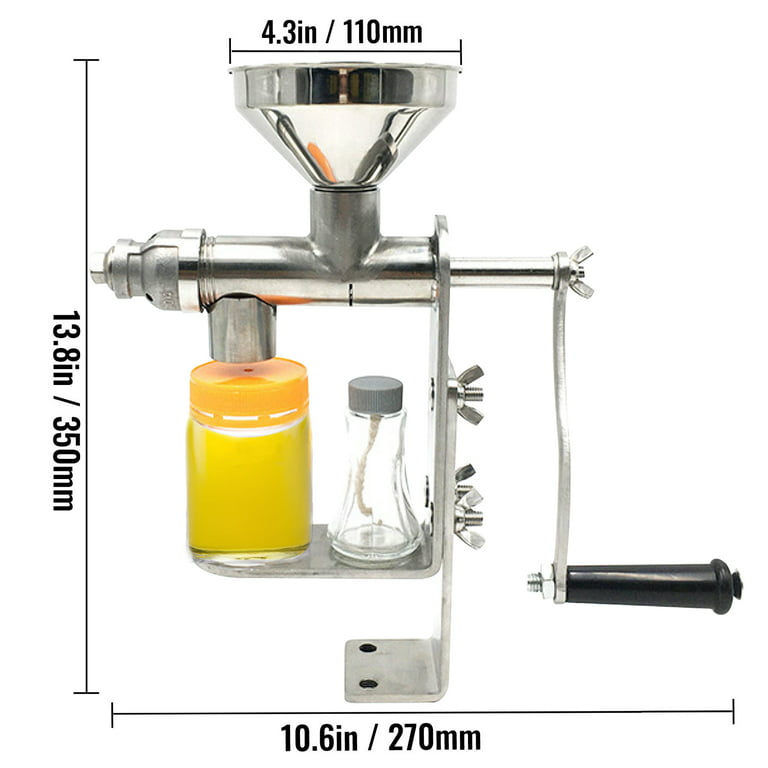 VEVOR Manual Oil Press Stainless Steel #304 Hand Press Household Oil  Extractor Oil Machine Peanut Nuts Seeds Oil Press Household