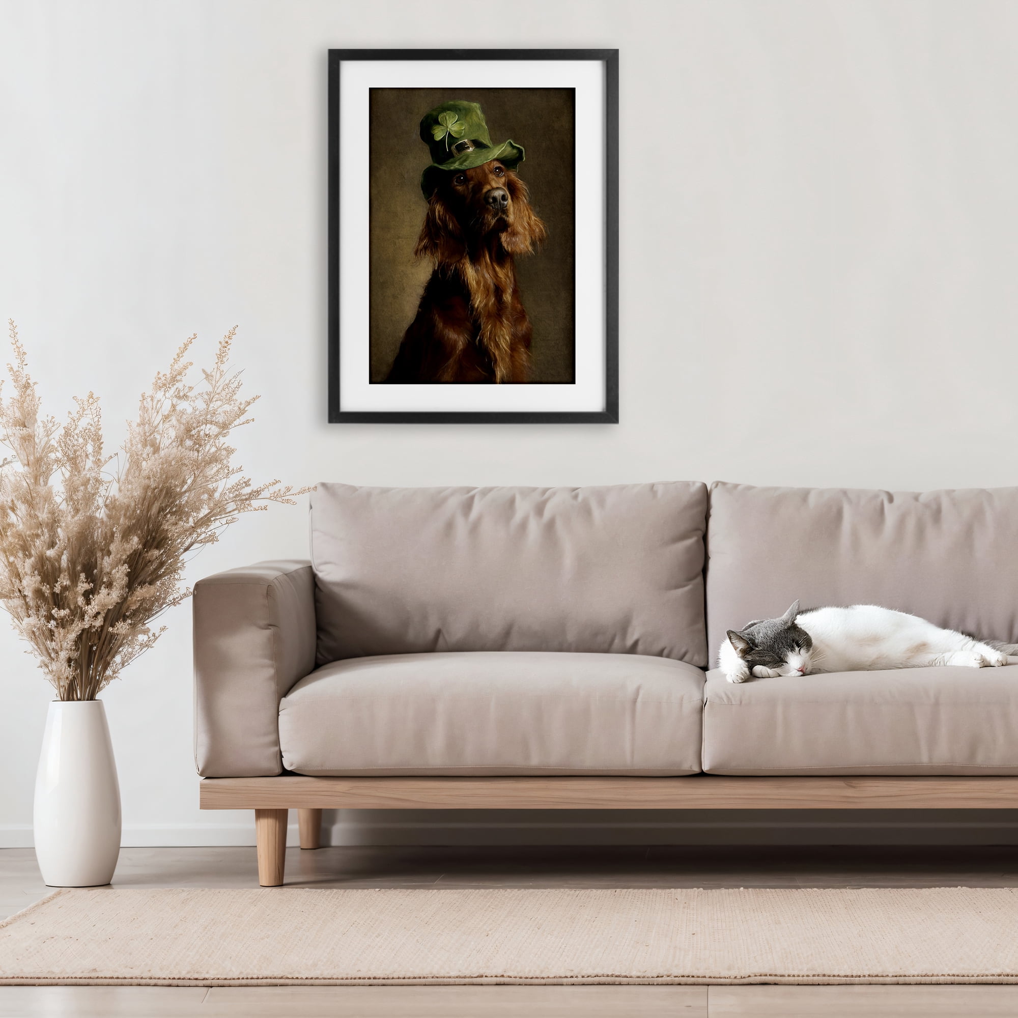 Stupell Industries The Irish Setter Portrait Black Framed Print Under Glass, design by Tina LeCour