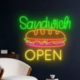 thumbnail image 2 of Handmadetneonsign Sandwich Open Neon Sign, Vietnamese Bread Wall Art Decor, Restaurant Wall Decor, 2 of 5