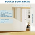 thumbnail image 5 of 60" x 80" Sliding Pocket Doors Tempered Frosted Glass Closet Door with Frame & Hardware Kit Included, Interior Double Doors Easy Assembly，White, 5 of 7