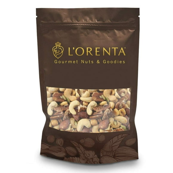 L'Orenta Gourmet Mountain Mix Fruit & Nut Mix: Crunchy Roasted & Salted Peanuts, Cashews, Pumpkin Seeds, Raisins & Cranberries