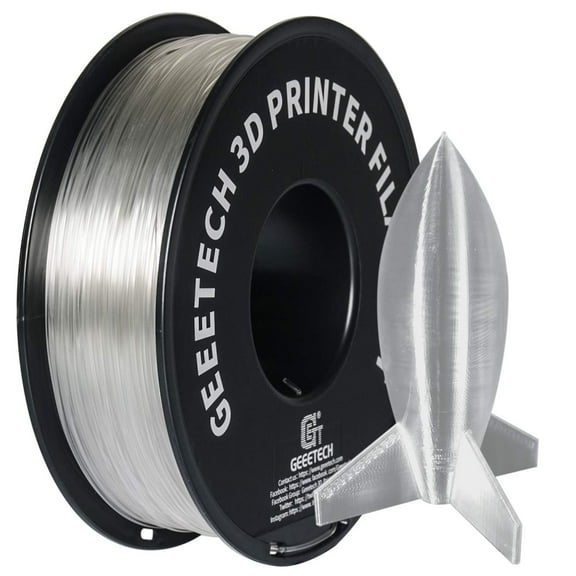 GEEETECH 3D Printer transparent PLA Filament 1.75mm 1kg Spool (2.2lbs),Dimensional Accuracy  /- 0.03mm