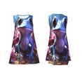 thumbnail image 7 of Honeii Colorful Frog Among Flowers Print Women's Sleeveless Dress, Loose Fit Casual Dress for Women, Summer Fashion Dress, 7 of 7