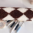 thumbnail image 2 of Bolsas De Maquillaje Diamond Plaid Makeup Box Plush Women Wash Pouch para regalos de vacaciones (café) Likrtyny Cuidado Belleza, 2 of 7