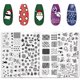 thumbnail image 1 of 4 Piezas Placas de Estampado de Uñas de Navidad Placas de Arte de Uñas de Navidad Santa Reno Árbol Muñeco de Nieve Copo de Nieve Placa de Invierno Diseño de Arte de Uñas Kit de Sello Plantilla de Mani, 1 of 5