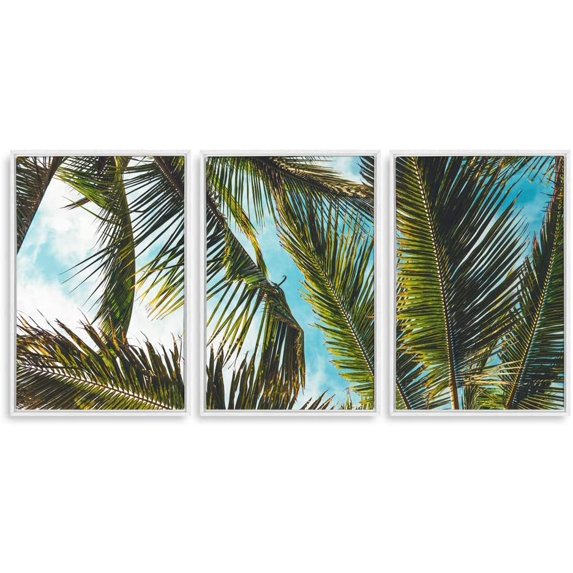 IDEA4WALL 3 Piece Canvas Wall Art Tropical Palm Trees Canvas Prints Framed Wall Art Decor
