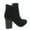 black, variant on Pavia-1 Women's Cutout Zipper Chunky High Heel Almond Toe Ankle Booties Shoes