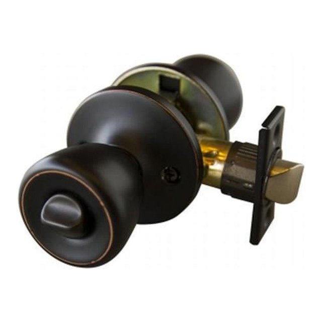 Design House 728725 Terrace 6 Way Latch Privacy Door Knob, Oil Rubbed Bronze