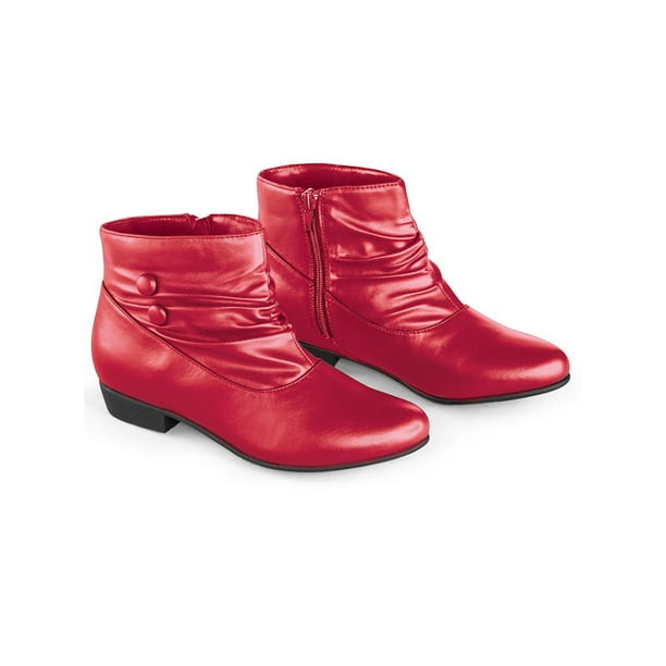 Collections Etc. Collections Etc Women's Button Ankle Slouch Boots w