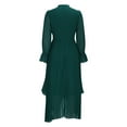 thumbnail image 5 of Cavosen Christmas Plus Size Cocktail Dresses for Weddings Crew Neck Long Sleeve Midi Evening Gowns Ball Dress Elegant A Line Wedding Guest Cocktail Party Dress, 5 of 7