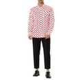 thumbnail image 2 of Unique Bargains Men's Long Sleeve Button Slim Polka Dots Shirt 42 Pink, 2 of 6