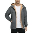 thumbnail image 3 of YOIAVAIOY Men Sherpa Lined Hoodies Full Zip Fleece Hooded Sweatshirt Thick Thermal Outdoor Jacket with Zipper Pockets Dark Gray M, 3 of 10