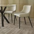 thumbnail image 2 of Modern Fabric and Metal Dining Chair Set of 2 Beigeand Black Leg, 2 of 5