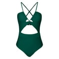 LINMOUA Bikinis for Women OnePiece Fashion Sexy Solid Color Cross