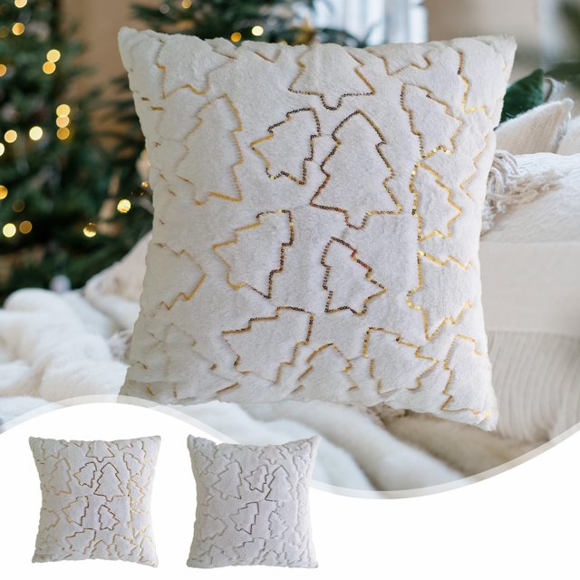 ¡Promo Exclusiva!, Funda de almohada de felpa de un solo lado con bordado de lentejuelas doradas para decoración de hotel, cojín de sofá, no contiene núcleo Akmoler